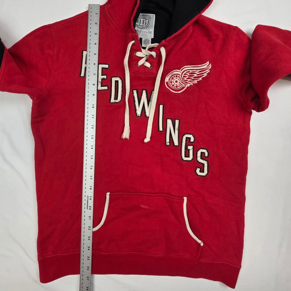 Old Time Hockey Womens Detroit Red Wings Hoodie XL Red Lace Up NHL Sweatshirt - Picture 7 of 9